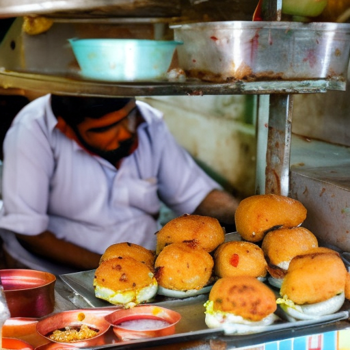 Vada Pav stree vendor in India