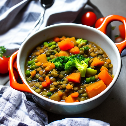 Bowl of Lentil and Vegetable Stew