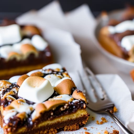 Gooey S'mores Bars with Marshmallow Topping